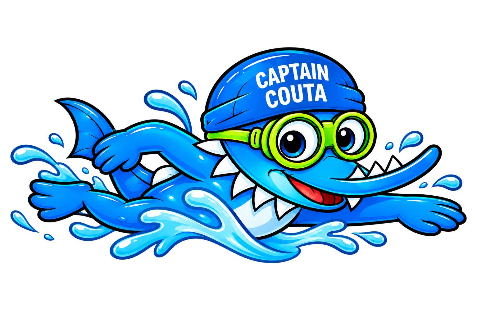 Captain Couta swimming through the water